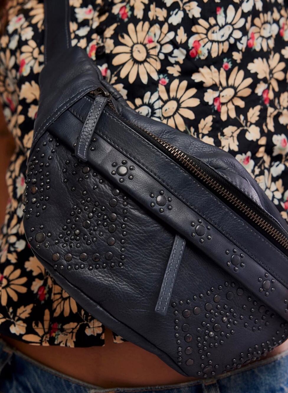 Free People Leather Ana Adorned Sling Bag
